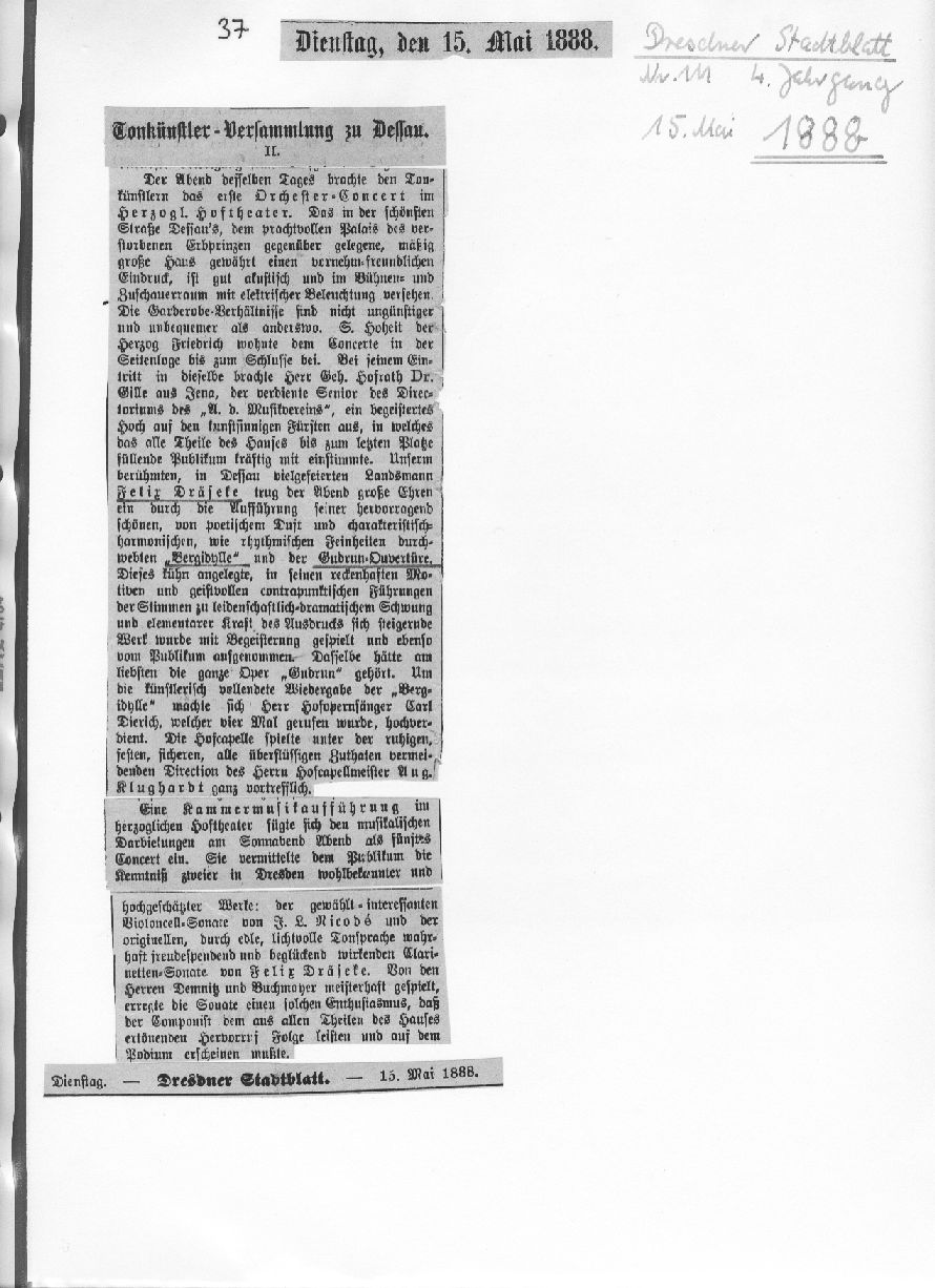 Tonk�nstler-Versammlung in Dessau, 15 Mai 1888 