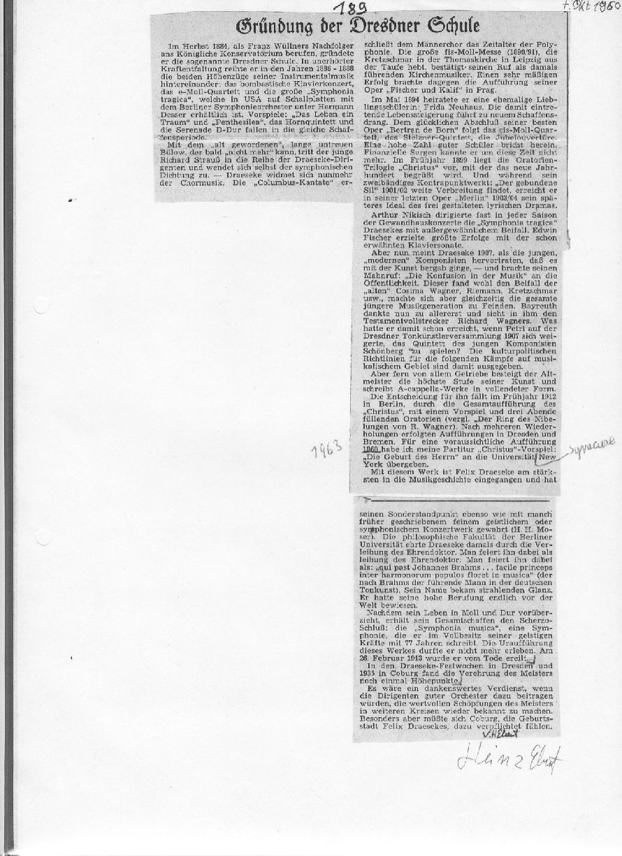 Gr�ndung der Dresdener Schule (Heinz Ebert, 7 Okt 1960) 