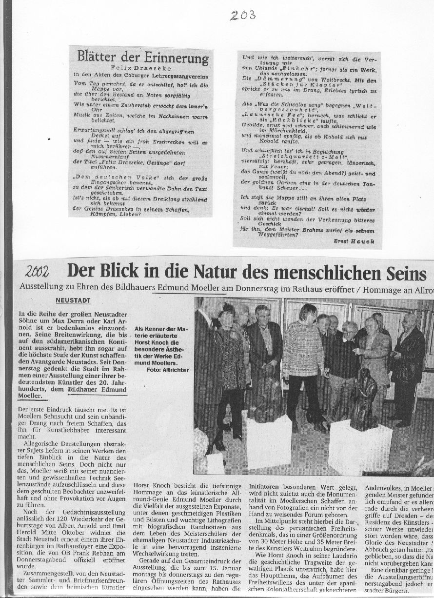 Bl&auml;tter der Erinnerung - Felix Draeseke - von E. Hauck; Plastik von Edmund Moeller