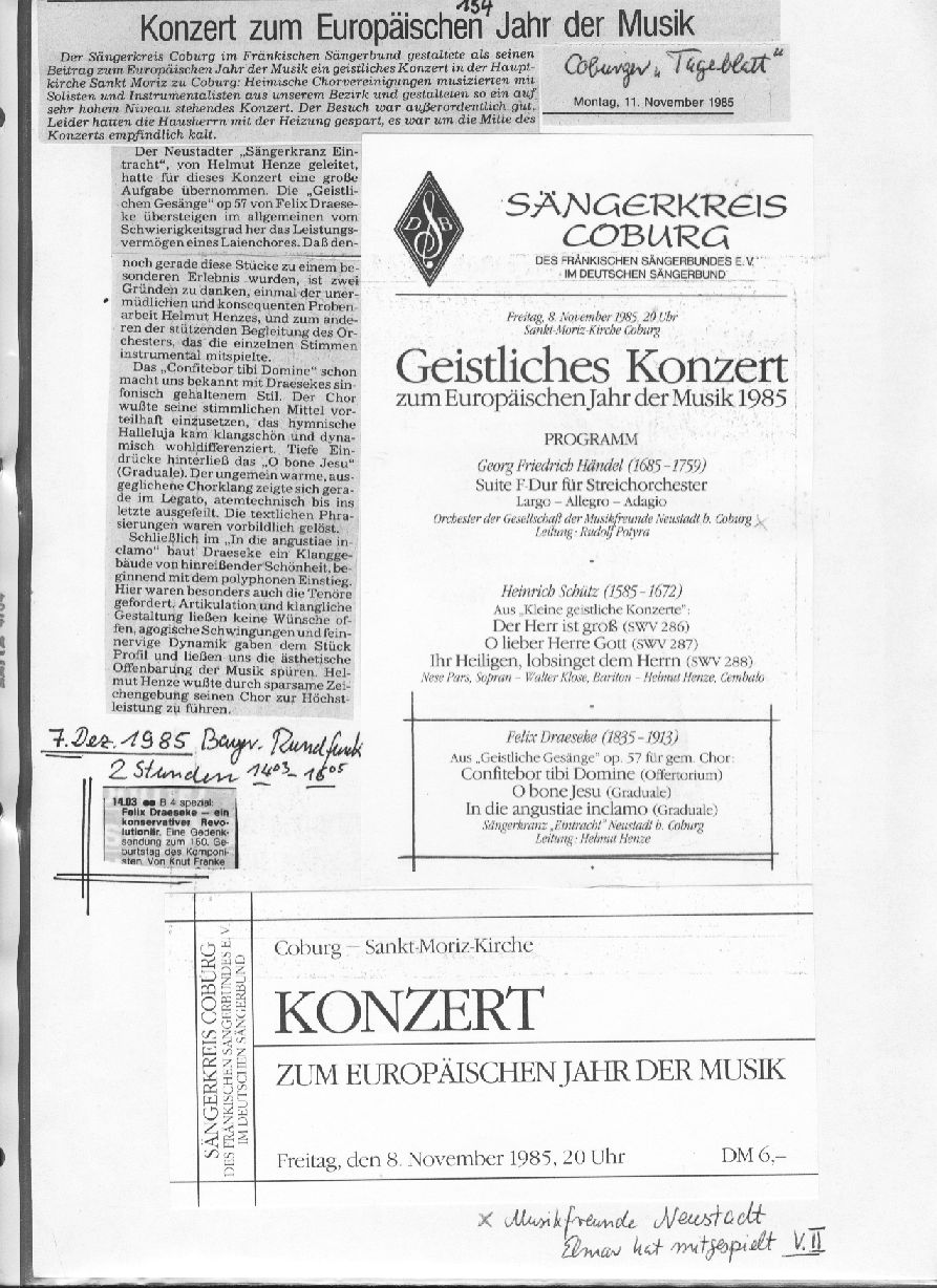 Bayer. Rundfunk am 7.12.85: Ein konservativer Revolution�r  1985