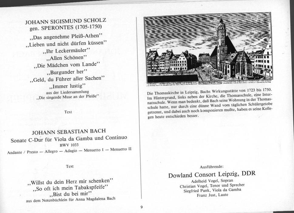 22. Haller Bach-Tage (26 Jan-3 Feb 1985): Bach, Sch&uuml;tz, H&auml;ndel, et al.; Draeseke Serenade D-dur, op. 69, Collegium Instrumentale Koln, Udo-R Follert 