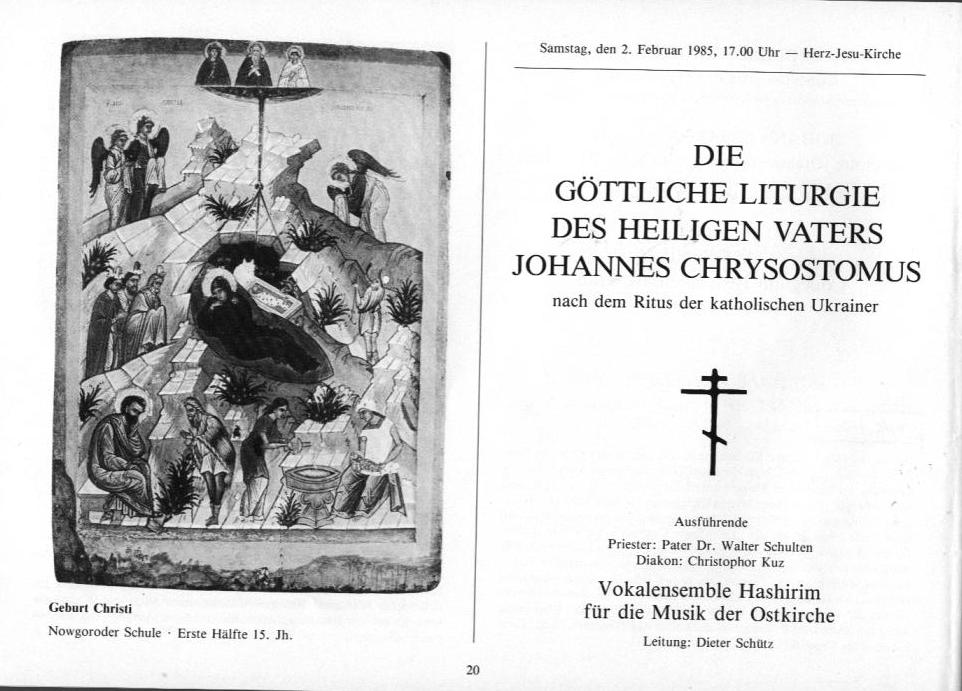 22. Haller Bach-Tage (26 Jan-3 Feb 1985): Bach, Sch&uuml;tz, H&auml;ndel, et al.; Draeseke Serenade D-dur, op. 69, Collegium Instrumentale Koln, Udo-R Follert 