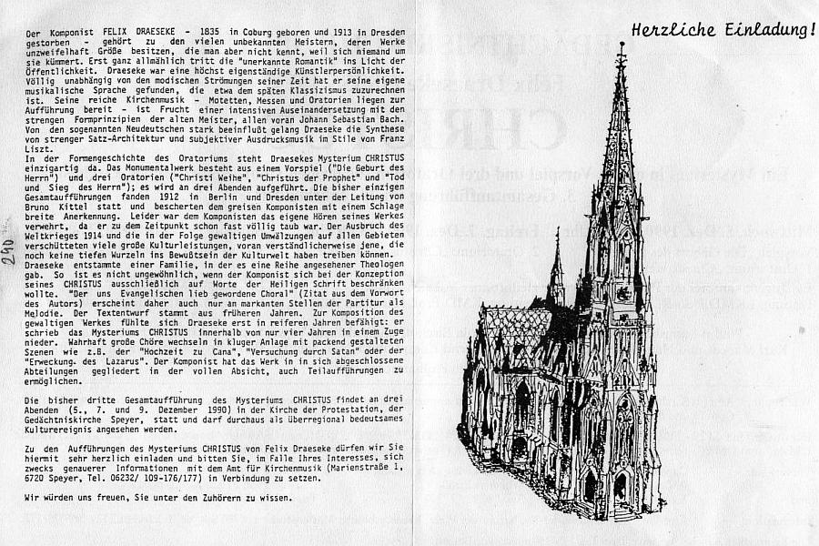 Das Christus Mysterium von Felix Draeseke (5 - 9 Dez 1990, Ged&auml;chtniskirche Speyer, Staatlische Philharmonie Breslau, Langshaw, Vogel, Markus, et al., Hermann Rau, Udo-R. Follert)