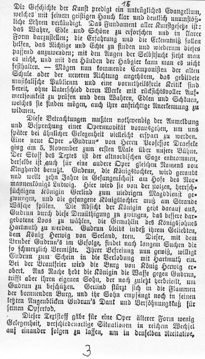 &Uuml;ber die Oper "Gudrun" Hannoverscher Courier (7 Nov 1884) 
