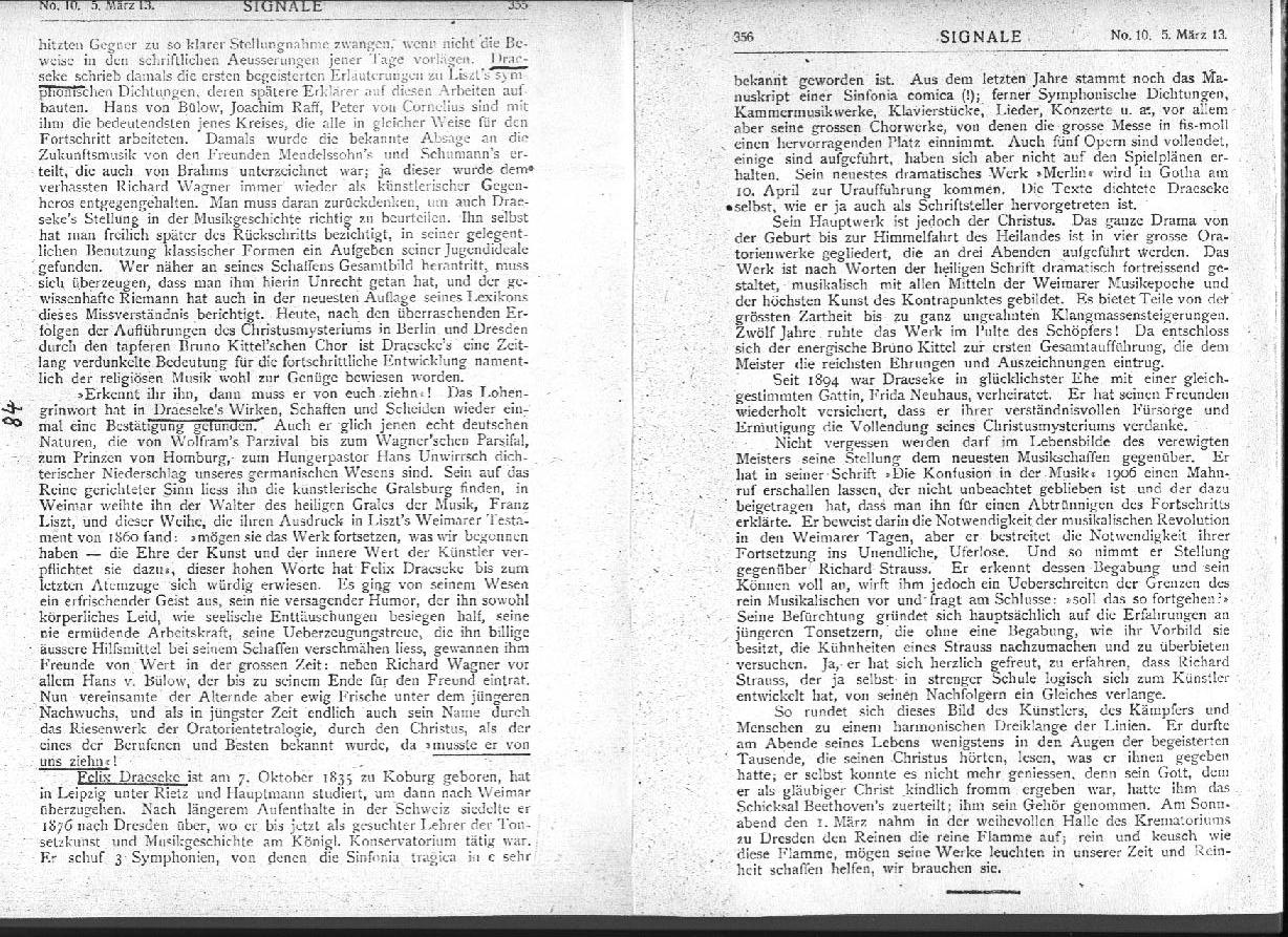 Signale Nr. 10, 5 M&auml;rz 1913, - Biographisches 