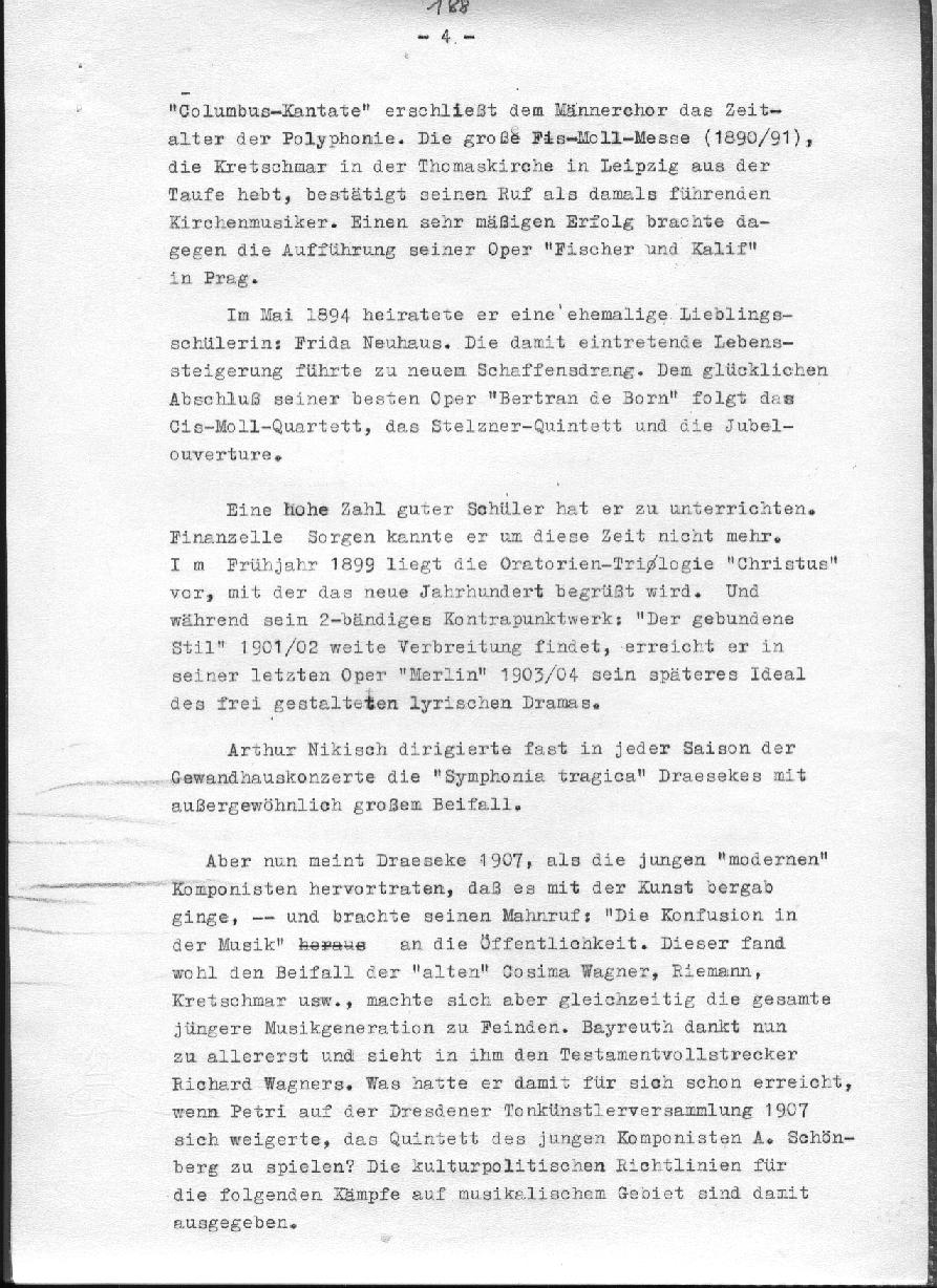 Heinz Ebert: Felix Draeseke - Komponist aus Coburg. Lebens- und k&uuml;nstlerisches Schaffensbild (1958)