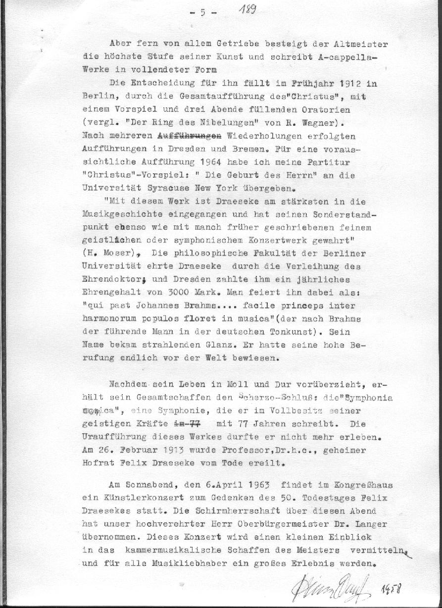 Heinz Ebert: Felix Draeseke - Komponist aus Coburg. Lebens- und k&uuml;nstlerisches Schaffensbild (1958)