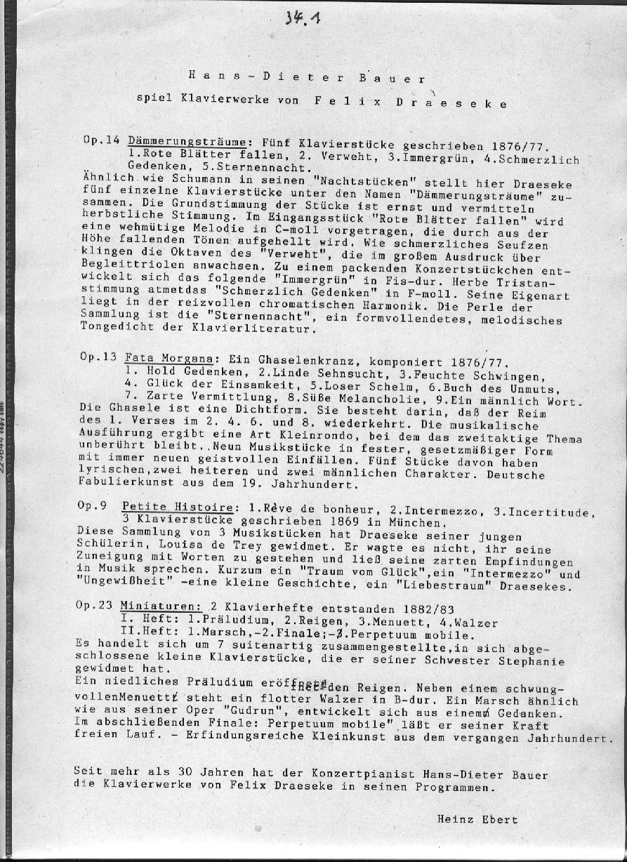 Konzertprogramm: Hans-Dieter Bauer - Klavierwerke von Draeseke im Festsaal des Kongre&szlig;hauses Coburg (6 Apr 1963) 