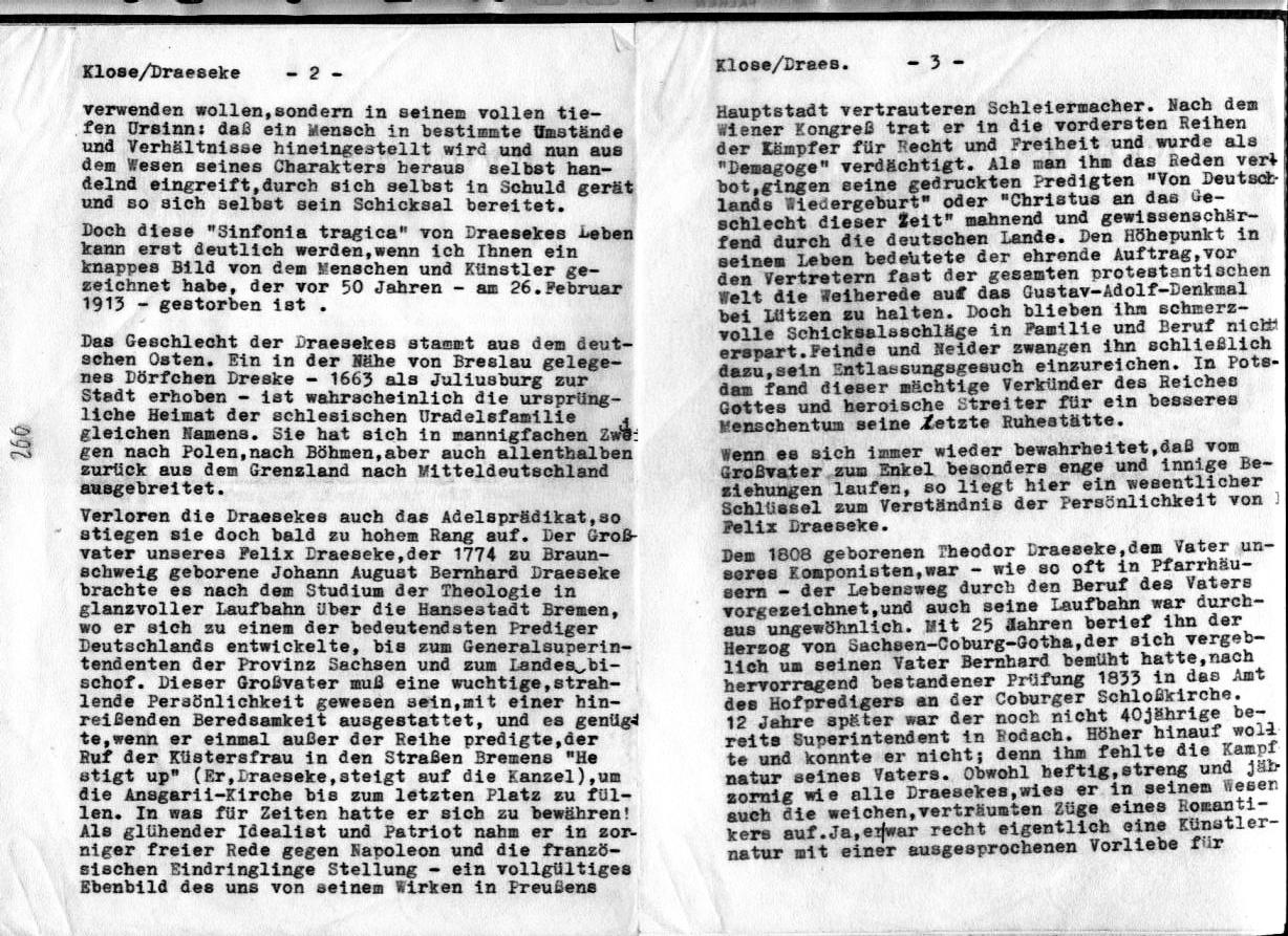 Dr. Friedrich Klose: Gedenkworte zur Draeseke-Feier 1963, Festsaal des Kongre&szlig;hauses Coburg (6 Apr 1963) 