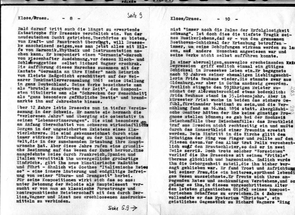 Dr. Friedrich Klose: Gedenkworte zur Draeseke-Feier 1963, Festsaal des Kongre&szlig;hauses Coburg (6 Apr 1963) 