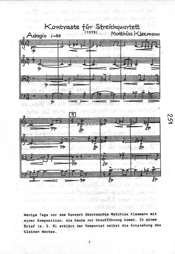 Programm - Coburger Schlosskonzert 19 Jun 1988: Haydn - Quinten-Quartett; Matthias Kleemann - Kontraste f&uuml;r Streichquartett (1975); Felix Draeseke - Quartett nr. 3 cis-moll op 66. Dresedener Streichquartett