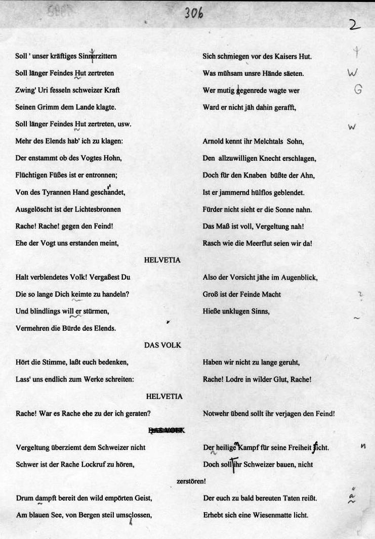 Der Schwur im R&uuml;tli - Urfassung - Text von Felix Draeseke
