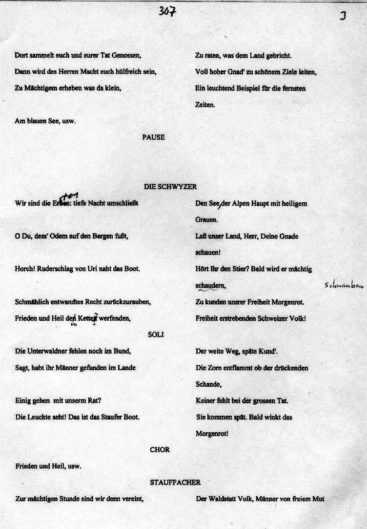 Der Schwur im R&uuml;tli - Urfassung - Text von Felix Draeseke