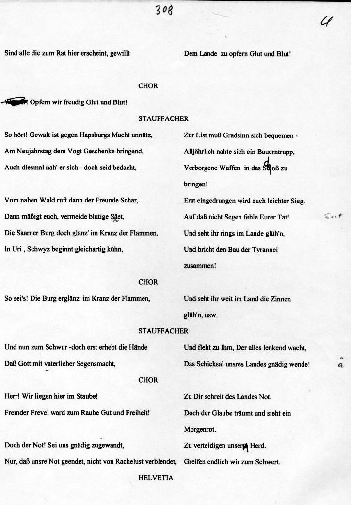 Der Schwur im R&uuml;tli - Urfassung - Text von Felix Draeseke
