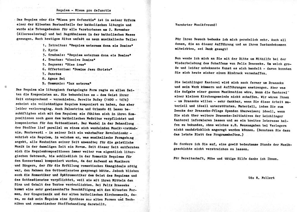 Altenberger Dom: Draeseke - Requiem H-moll op. 22 (Evagelische Kantorei Leichlingen, Collegium Instrumentale K&ouml;ln, Udo-R. Follert) 7 Oct 1982