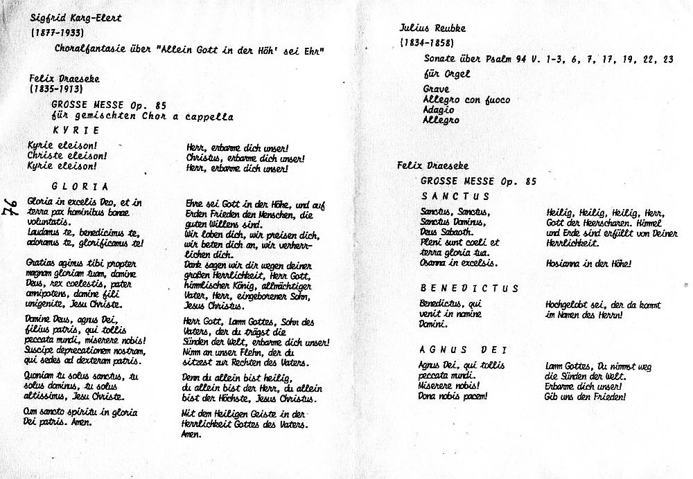 Morizkirche Coburg - Draeseke Gro&szlig;e Messe op 85 (Vokalensemble Heilbronn, Hermann Rau) 4 Jul 1987