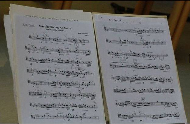 Cellostimme von Draesekes "Sinfonischem Andante" f&uuml;r Cello und gro&szlig;es Orchester. 